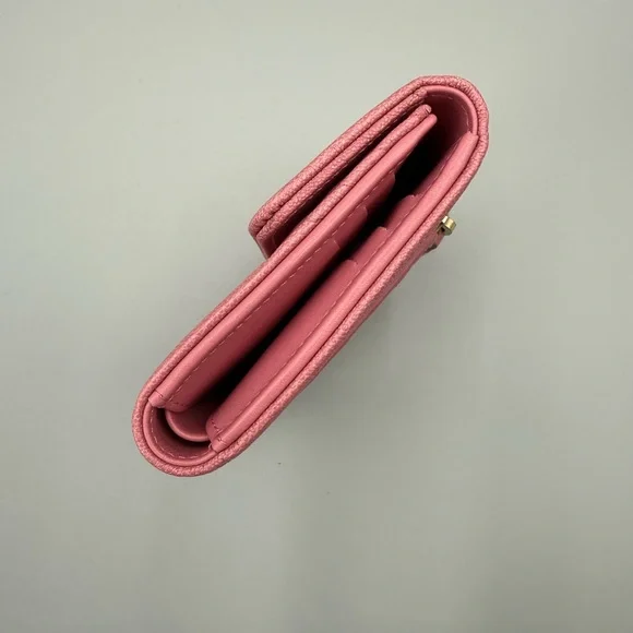 Chanel Pink Chevron Compact Boy Wallet - Picture 4 of 8